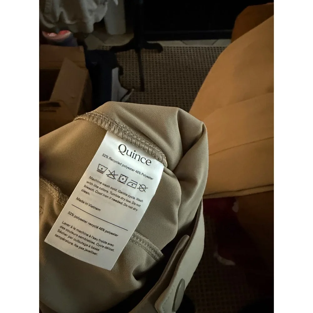 Quince Ultra-Stretch 24/7 Smart Chino Pants Mens 35x32 Khaki Tan Golf Casual